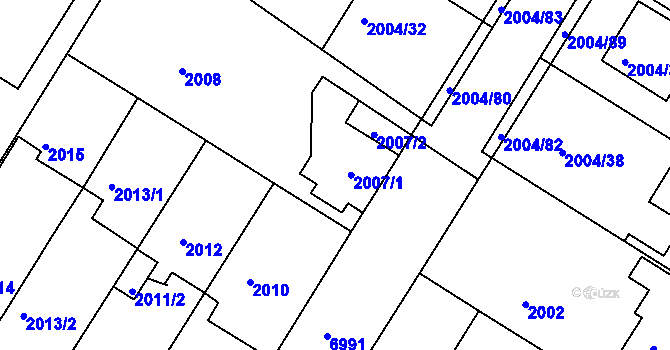 Parcela st. 2007 v KÚ Boskovice, Katastrální mapa