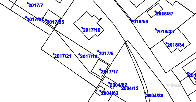 Parcela st. 2017/6 v KÚ Boskovice, Katastrální mapa