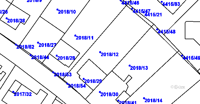 Parcela st. 2018/12 v KÚ Boskovice, Katastrální mapa