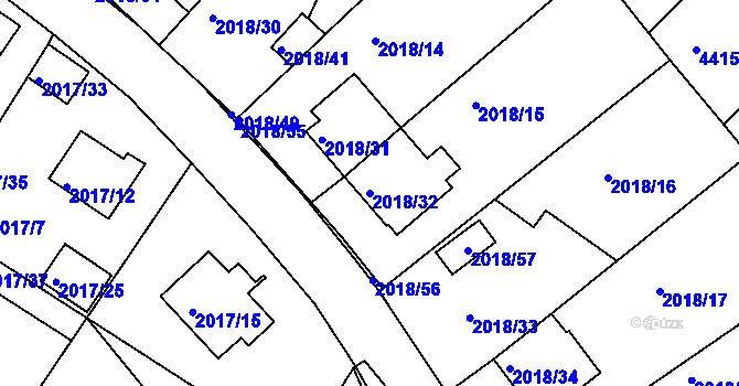 Parcela st. 2018/32 v KÚ Boskovice, Katastrální mapa