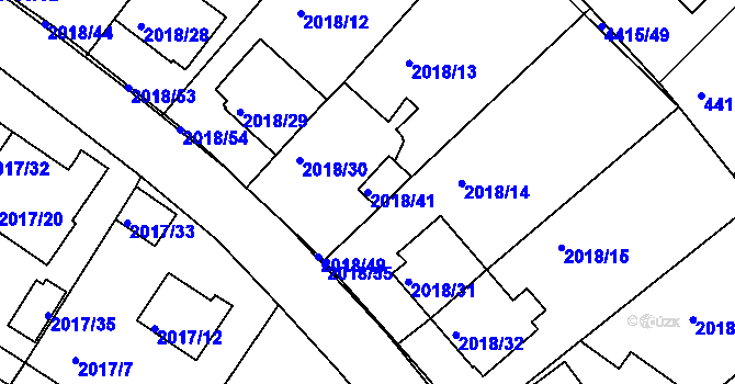 Parcela st. 2018/41 v KÚ Boskovice, Katastrální mapa