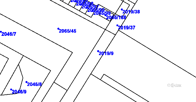 Parcela st. 2019/9 v KÚ Boskovice, Katastrální mapa