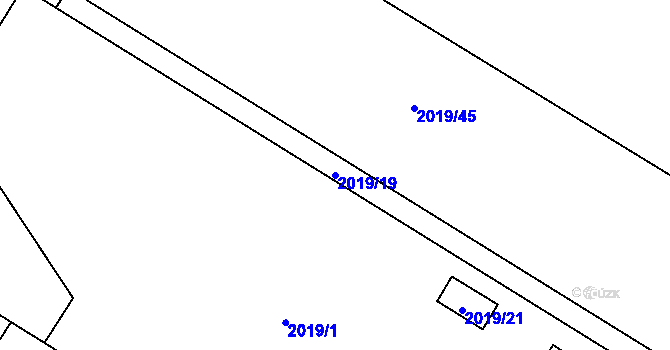Parcela st. 2019/19 v KÚ Boskovice, Katastrální mapa