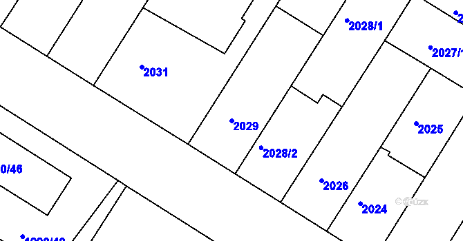 Parcela st. 2029 v KÚ Boskovice, Katastrální mapa
