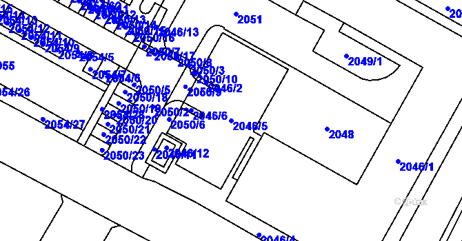 Parcela st. 2046/5 v KÚ Boskovice, Katastrální mapa