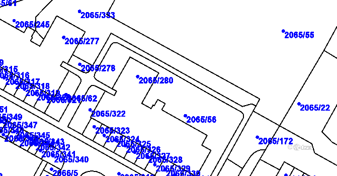 Parcela st. 2065/56 v KÚ Boskovice, Katastrální mapa
