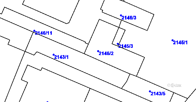 Parcela st. 2146/2 v KÚ Boskovice, Katastrální mapa