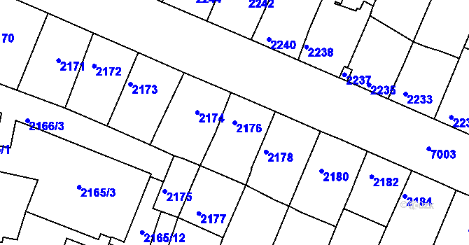 Parcela st. 2176 v KÚ Boskovice, Katastrální mapa