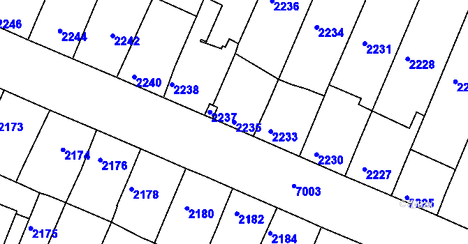Parcela st. 2235 v KÚ Boskovice, Katastrální mapa