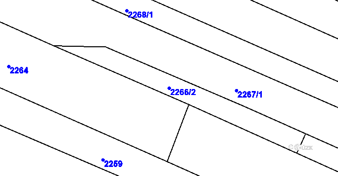 Parcela st. 2266/2 v KÚ Boskovice, Katastrální mapa