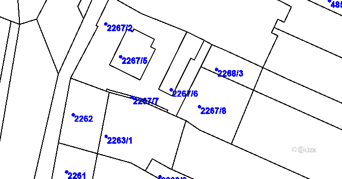Parcela st. 2267/6 v KÚ Boskovice, Katastrální mapa