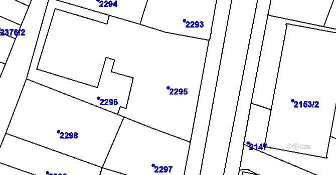 Parcela st. 2295 v KÚ Boskovice, Katastrální mapa