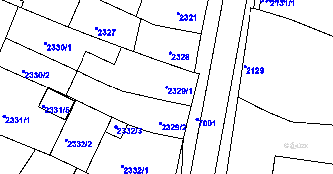 Parcela st. 2329/1 v KÚ Boskovice, Katastrální mapa