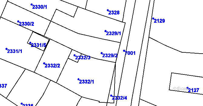 Parcela st. 2329/2 v KÚ Boskovice, Katastrální mapa