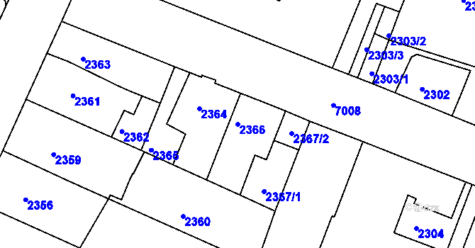 Parcela st. 2366 v KÚ Boskovice, Katastrální mapa