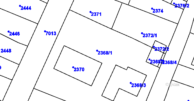 Parcela st. 2368/1 v KÚ Boskovice, Katastrální mapa