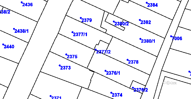 Parcela st. 2377/2 v KÚ Boskovice, Katastrální mapa