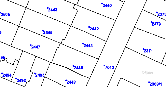 Parcela st. 2444 v KÚ Boskovice, Katastrální mapa
