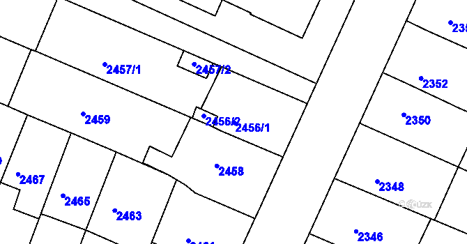 Parcela st. 2456/1 v KÚ Boskovice, Katastrální mapa