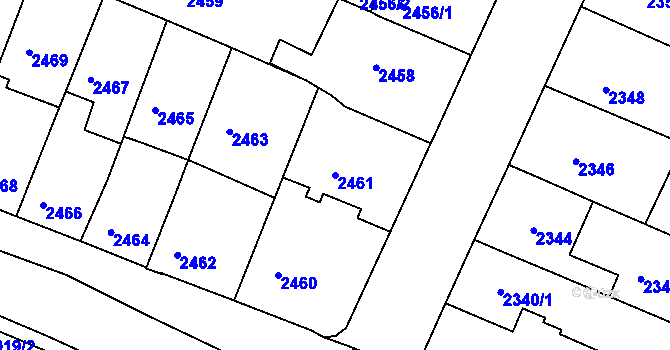 Parcela st. 2461 v KÚ Boskovice, Katastrální mapa