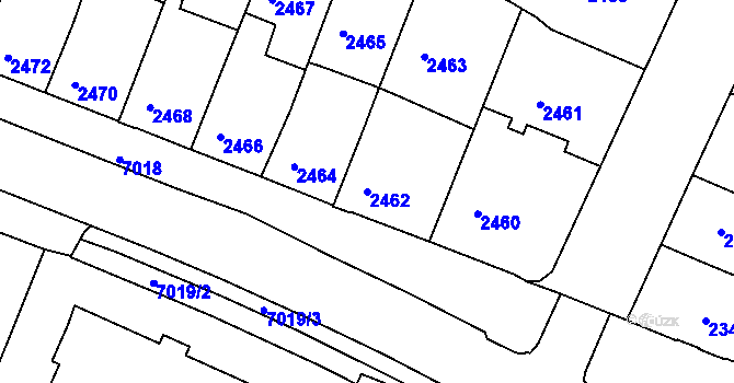 Parcela st. 2462 v KÚ Boskovice, Katastrální mapa
