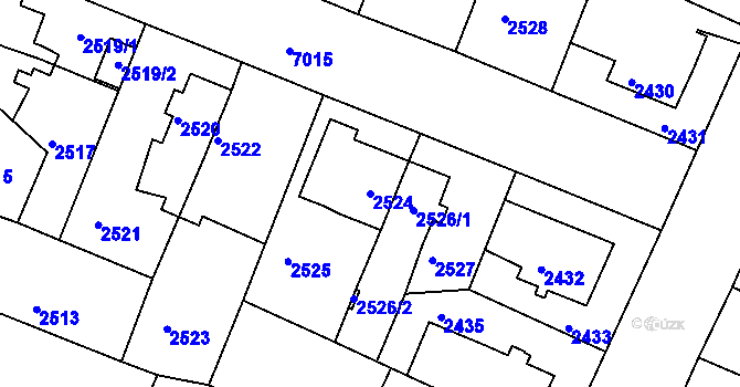 Parcela st. 2524 v KÚ Boskovice, Katastrální mapa