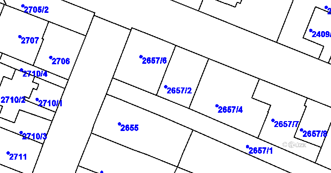 Parcela st. 2657/2 v KÚ Boskovice, Katastrální mapa