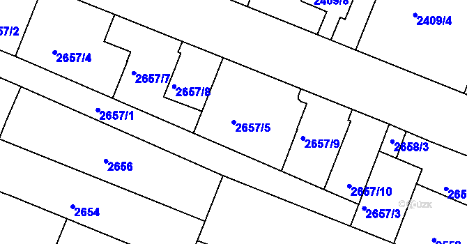 Parcela st. 2657/5 v KÚ Boskovice, Katastrální mapa