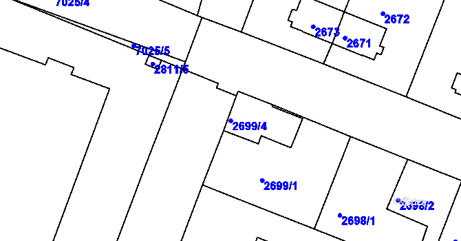 Parcela st. 2699/4 v KÚ Boskovice, Katastrální mapa