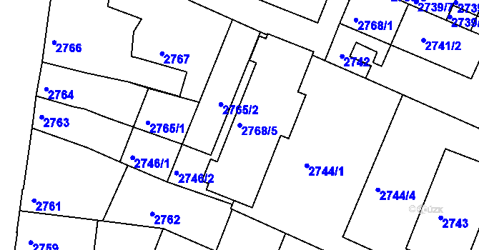 Parcela st. 2768/5 v KÚ Boskovice, Katastrální mapa