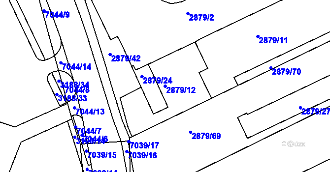 Parcela st. 2879/12 v KÚ Boskovice, Katastrální mapa