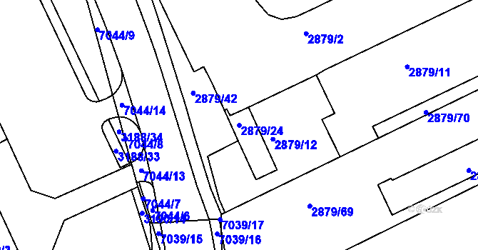 Parcela st. 2879/24 v KÚ Boskovice, Katastrální mapa