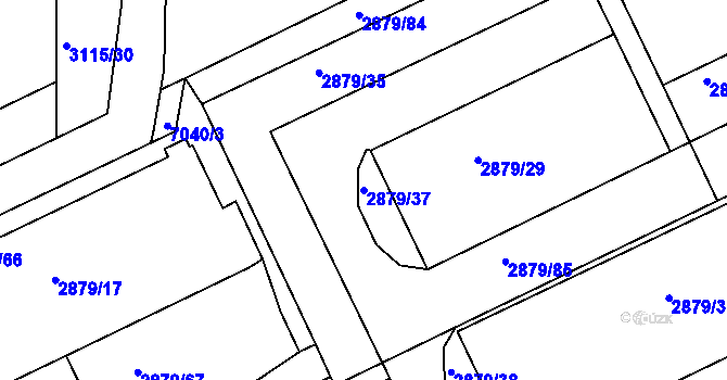 Parcela st. 2879/37 v KÚ Boskovice, Katastrální mapa