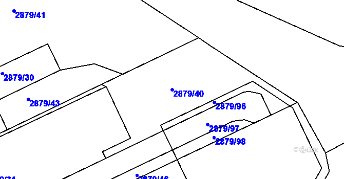 Parcela st. 2879/40 v KÚ Boskovice, Katastrální mapa