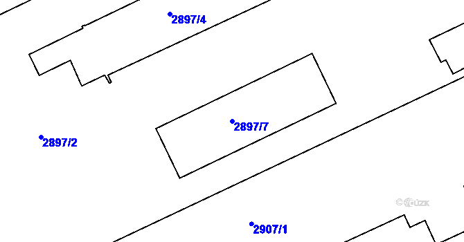 Parcela st. 2897/7 v KÚ Boskovice, Katastrální mapa