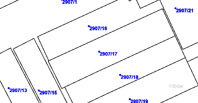 Parcela st. 2907/17 v KÚ Boskovice, Katastrální mapa