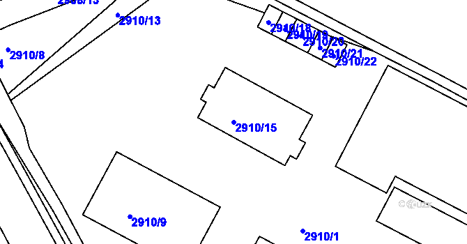 Parcela st. 2910/15 v KÚ Boskovice, Katastrální mapa