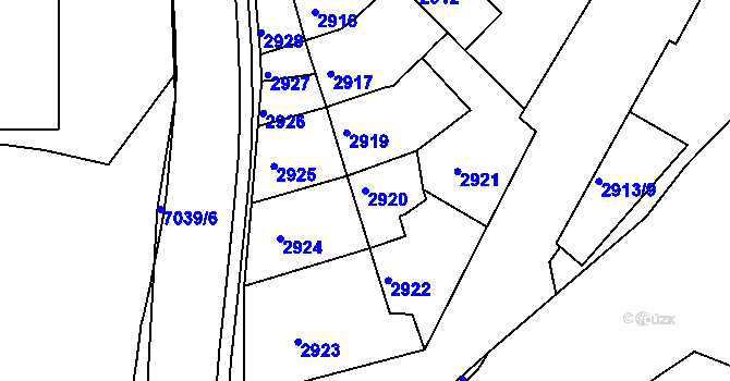 Parcela st. 2920 v KÚ Boskovice, Katastrální mapa