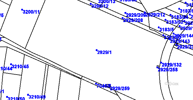 Parcela st. 2929/1 v KÚ Boskovice, Katastrální mapa