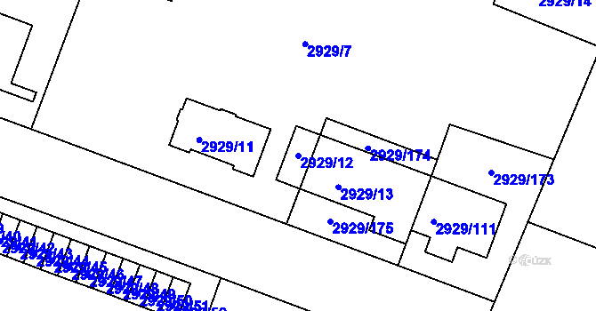 Parcela st. 2929/12 v KÚ Boskovice, Katastrální mapa