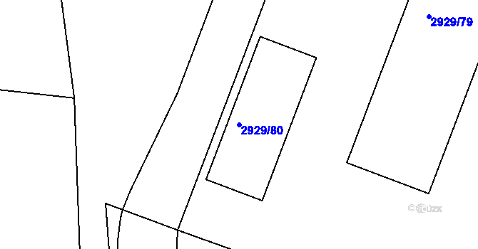Parcela st. 2929/80 v KÚ Boskovice, Katastrální mapa