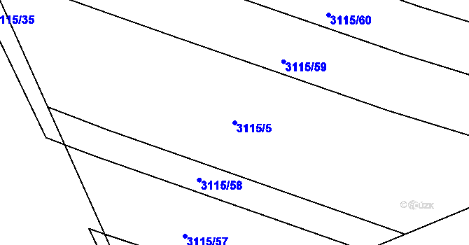 Parcela st. 3115/5 v KÚ Boskovice, Katastrální mapa