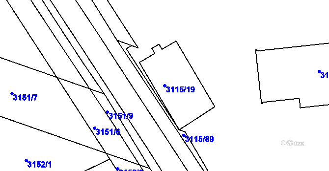 Parcela st. 3115/19 v KÚ Boskovice, Katastrální mapa