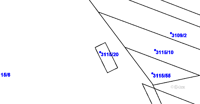 Parcela st. 3115/20 v KÚ Boskovice, Katastrální mapa