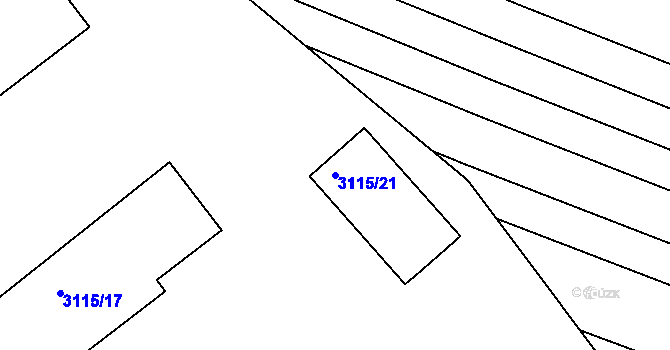 Parcela st. 3115/21 v KÚ Boskovice, Katastrální mapa