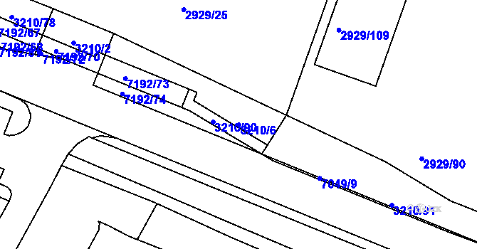 Parcela st. 3210/6 v KÚ Boskovice, Katastrální mapa