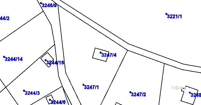 Parcela st. 3247/4 v KÚ Boskovice, Katastrální mapa