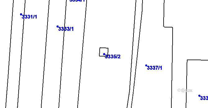 Parcela st. 3335/2 v KÚ Boskovice, Katastrální mapa
