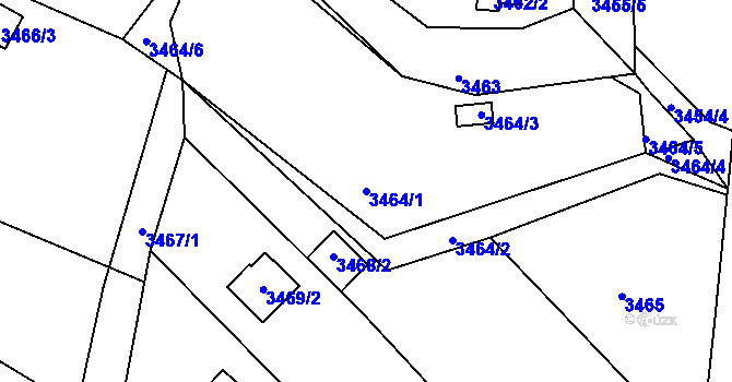 Parcela st. 3464/1 v KÚ Boskovice, Katastrální mapa