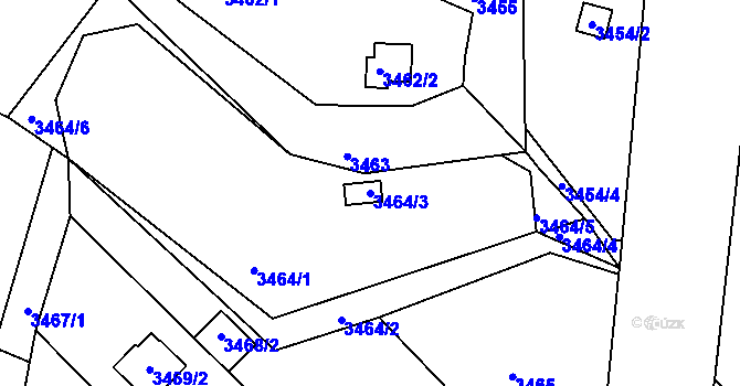 Parcela st. 3464/3 v KÚ Boskovice, Katastrální mapa